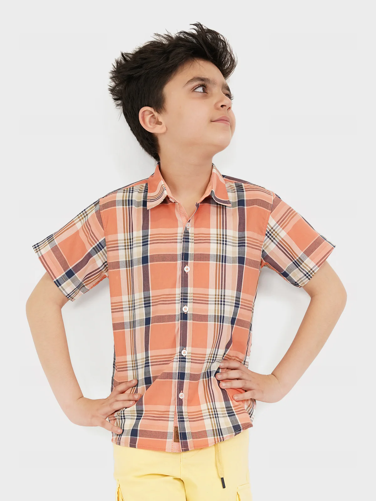 "AADAN" Cotton Checked Shirt - Image 3