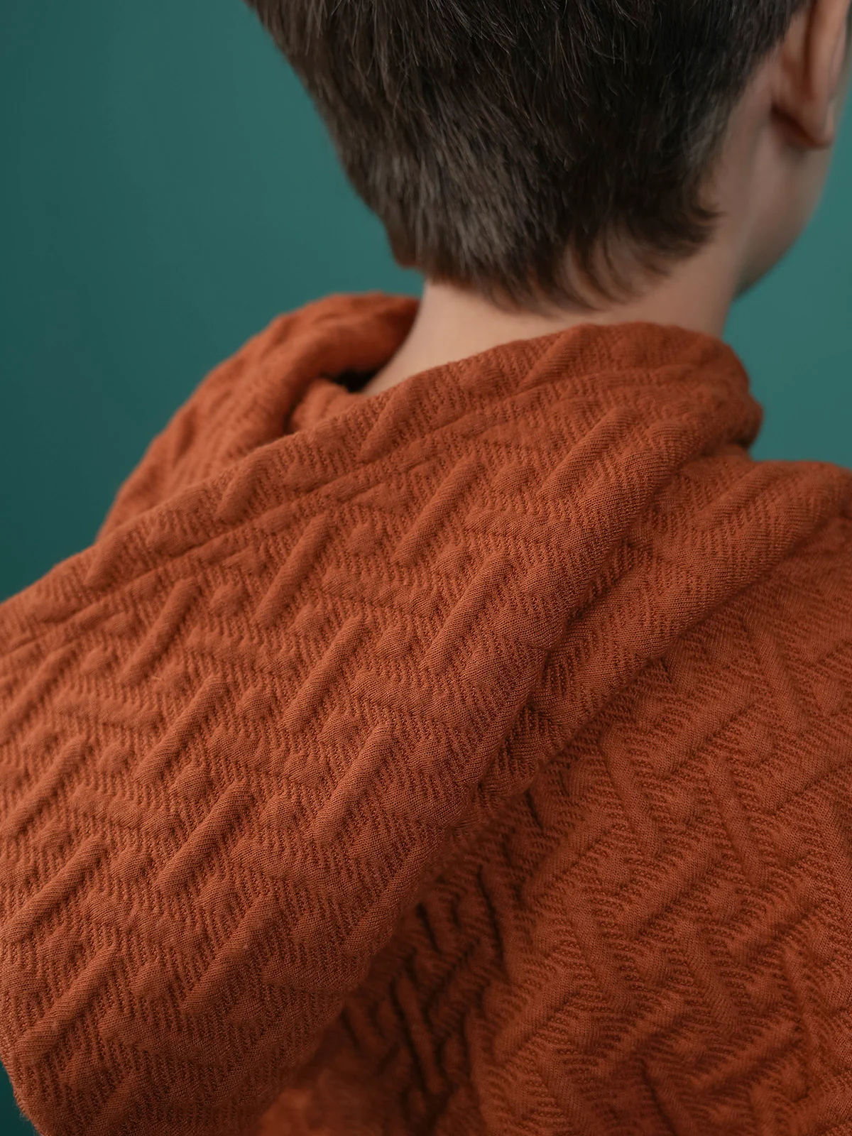 "AFRODITI" Textured Regular Fit Fleece Hoodie - Image 5