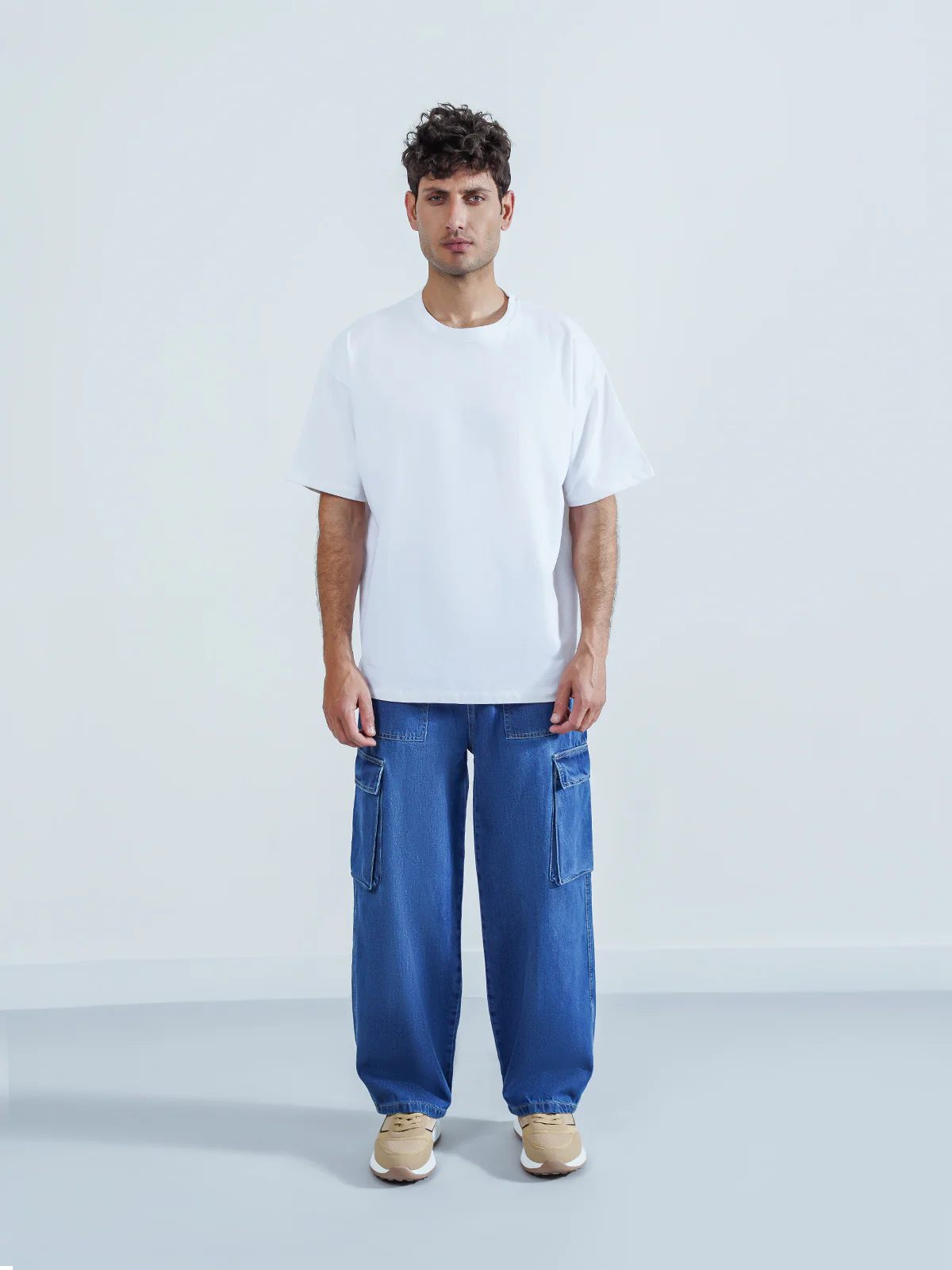 "AIKO" Casual Cargo Fit Denim Jeans - Image 2