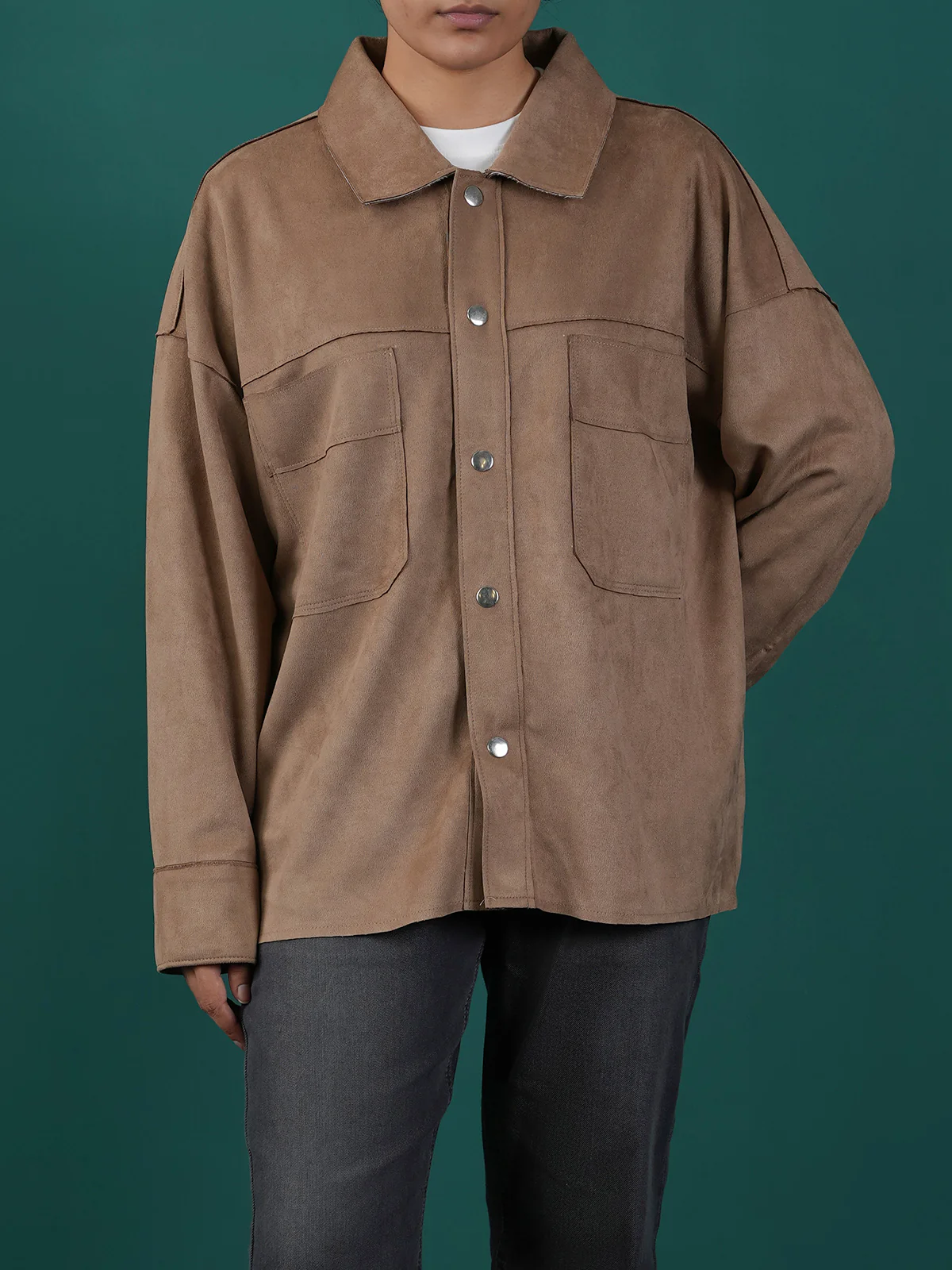 "AMAKA" Structured Fit Suede Jacket