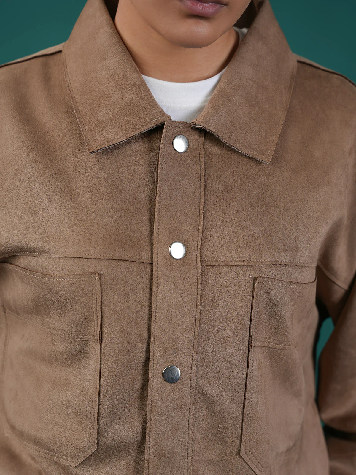"AMAKA" Structured Fit Suede Jacket - Image 3