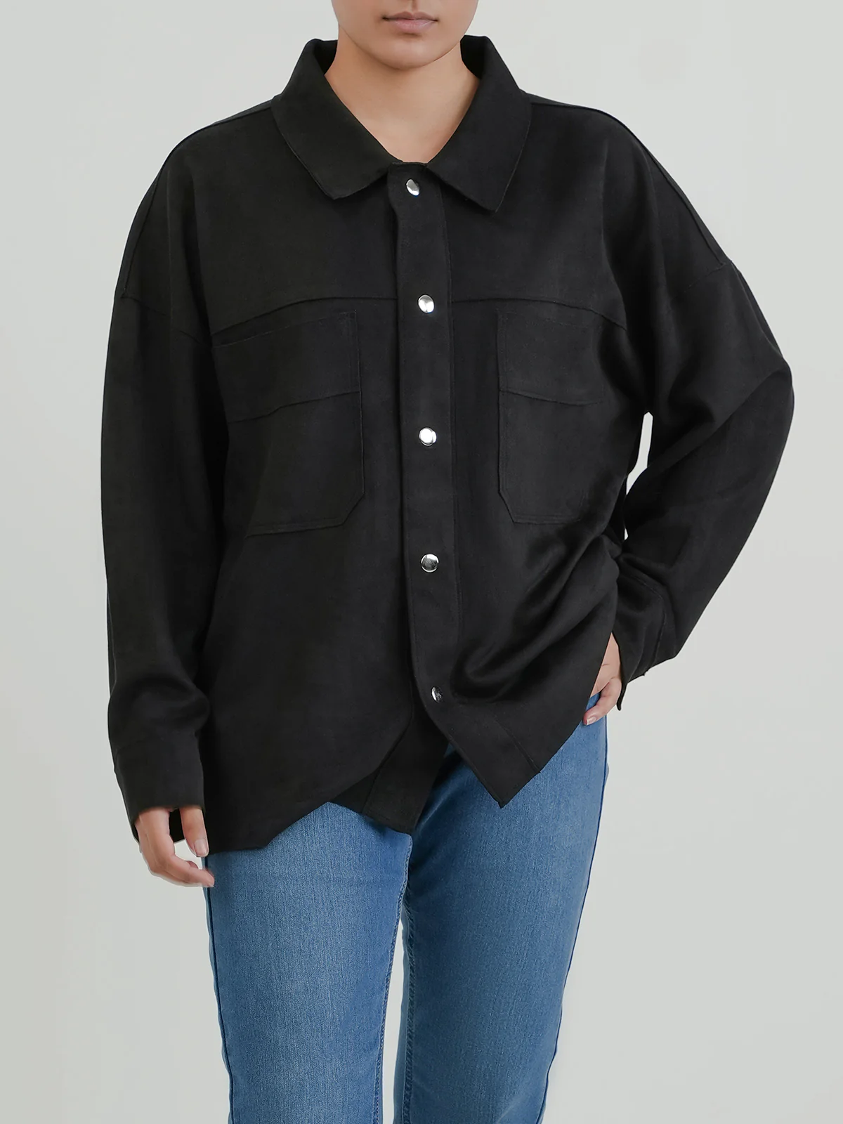 "AMAKA" Structured Fit Suede Jacket