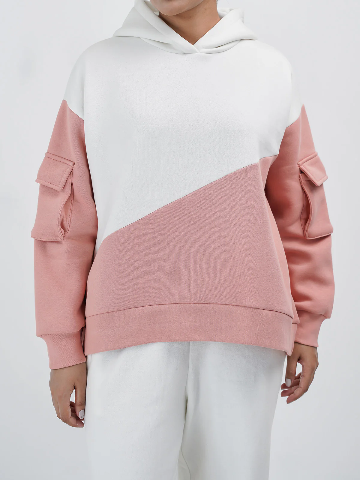 "AMBRA" Cut Design Pull Over Hoodie - Image 2
