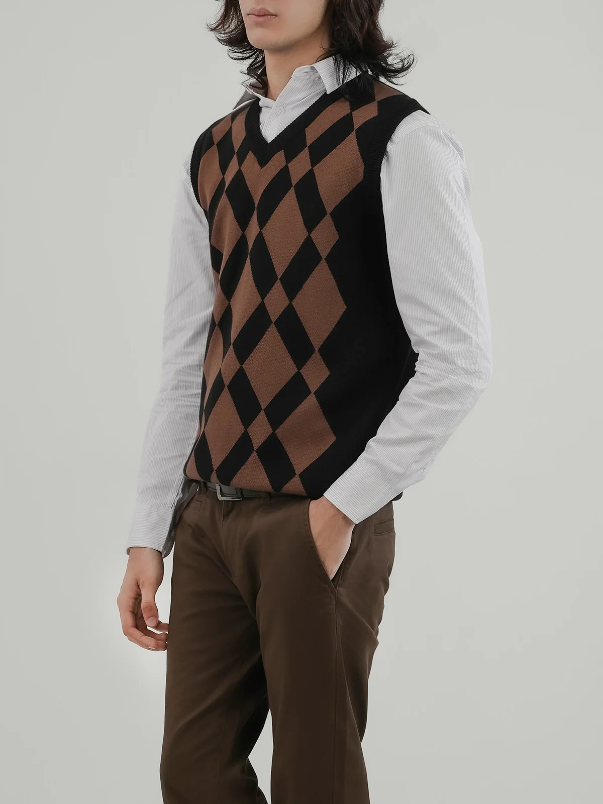 "AMORY" Regular Fit Yarn Dyed Sweater - Image 3