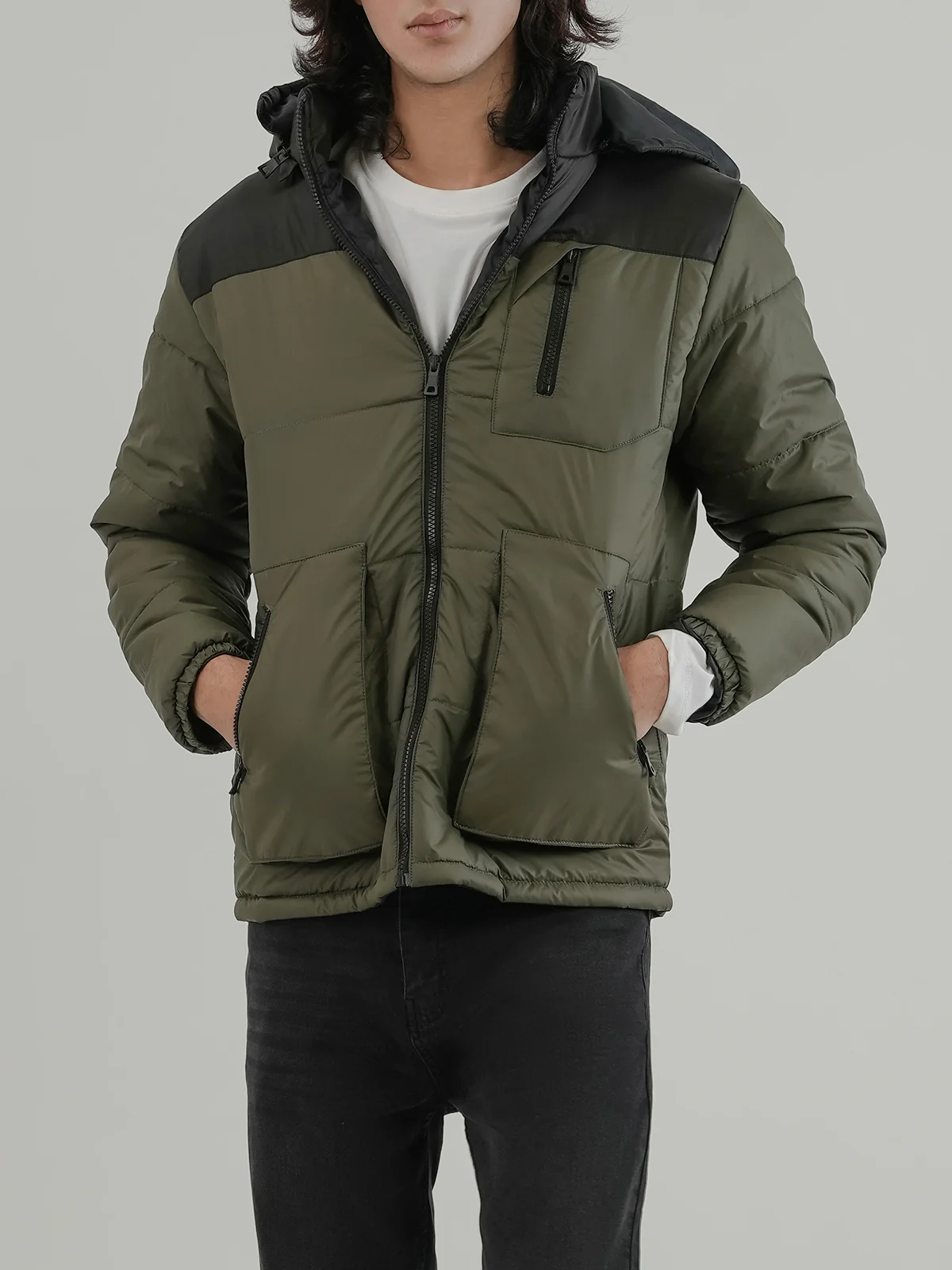"ATHINS" Regular Fit Bubble Puffer Jacket
