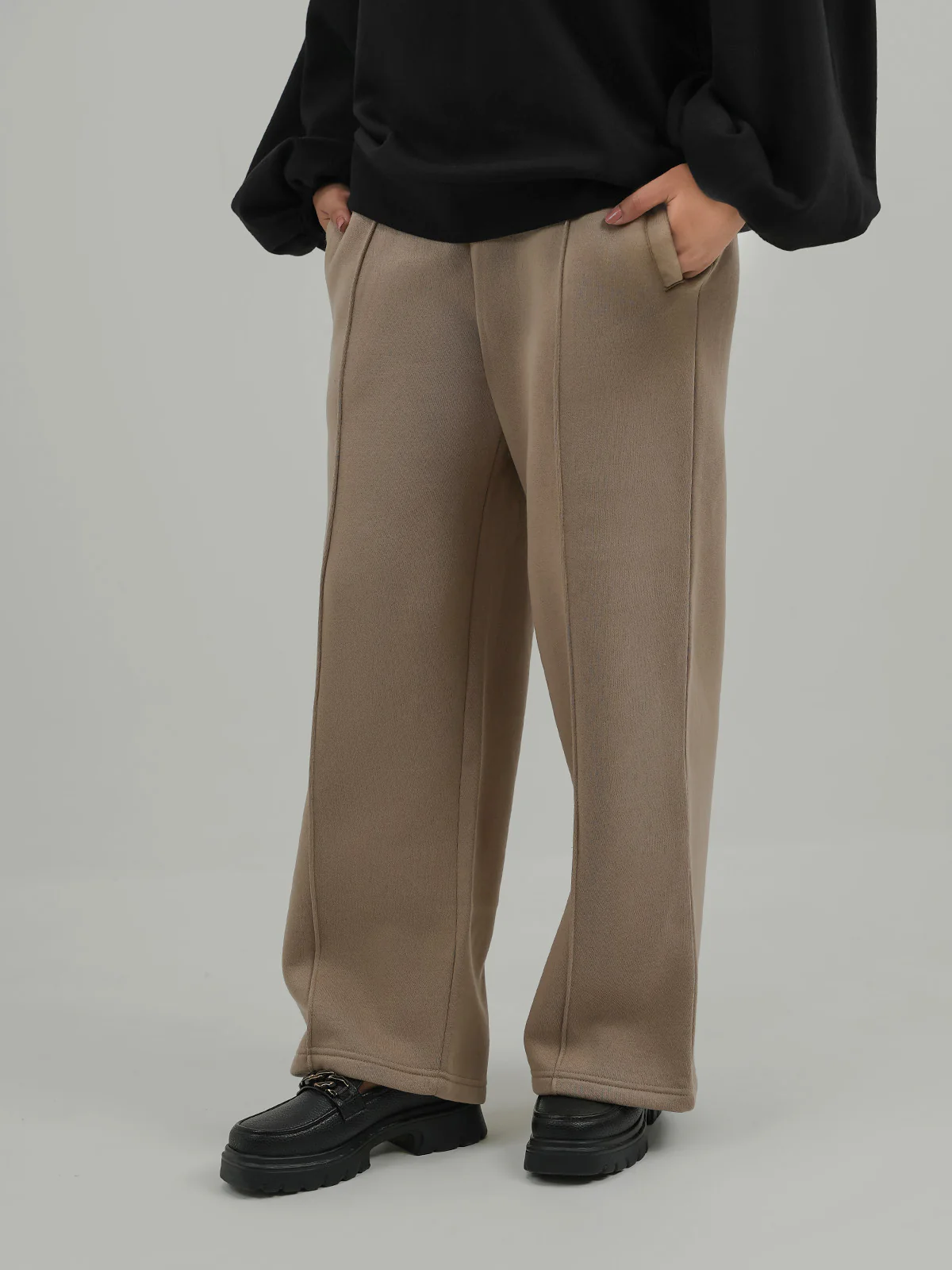 "ATSUSHI" Relaxed Fit Fleece Basic Trouser - Image 2