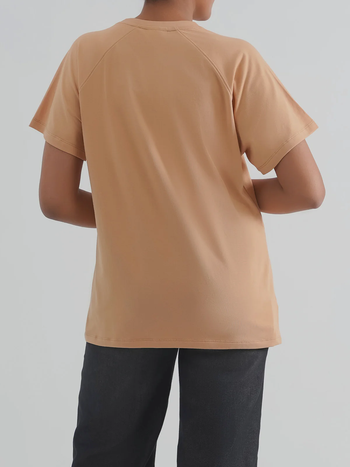 "AURELY" Cropped Raglan Sleeves T-Shirt - Image 8