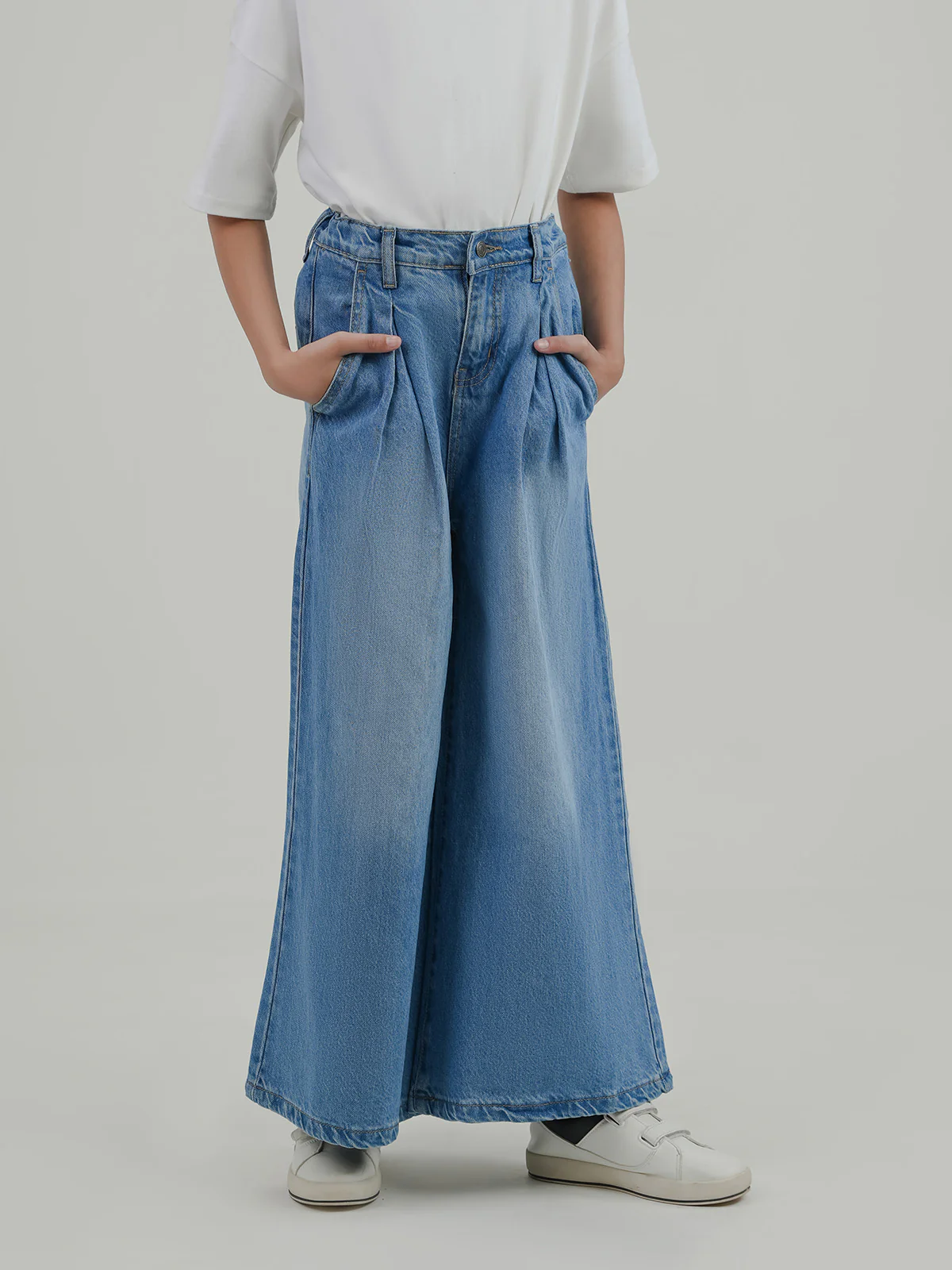 "BALLAD" Trendy Denim Palazzo Pants