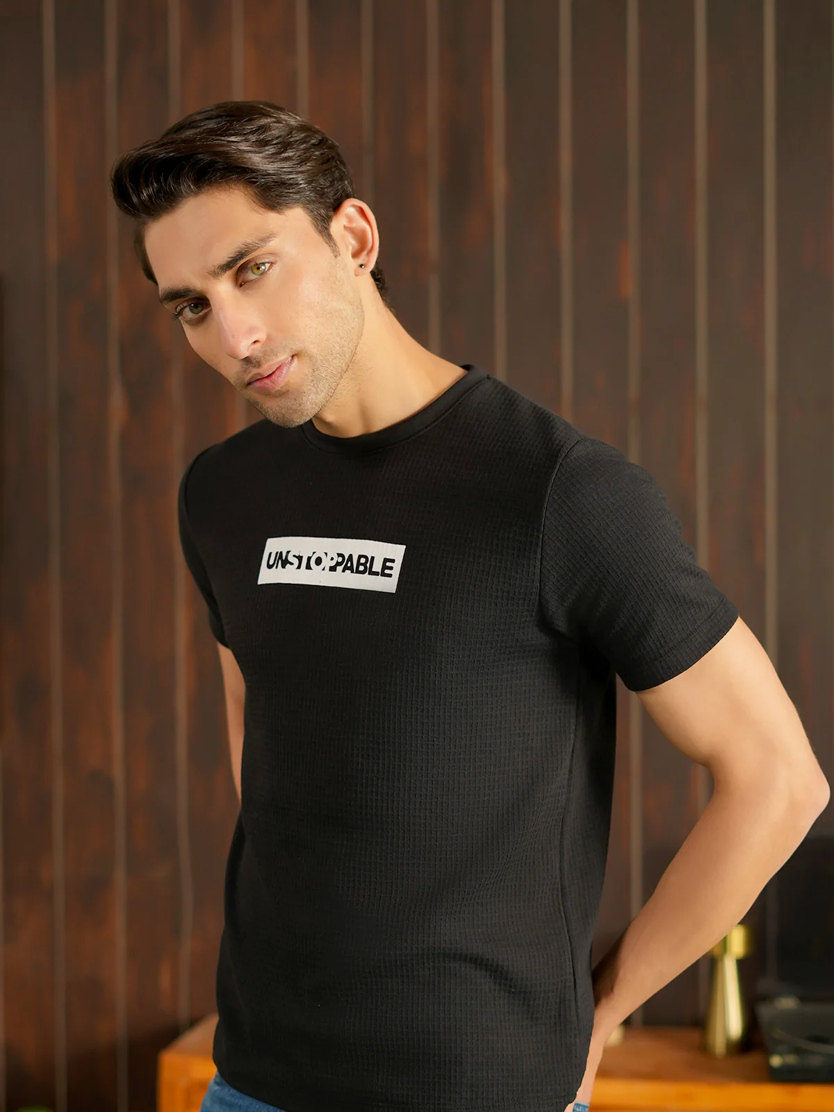 "BASIL" Regular Fit Jacquard T-Shirt - Image 4