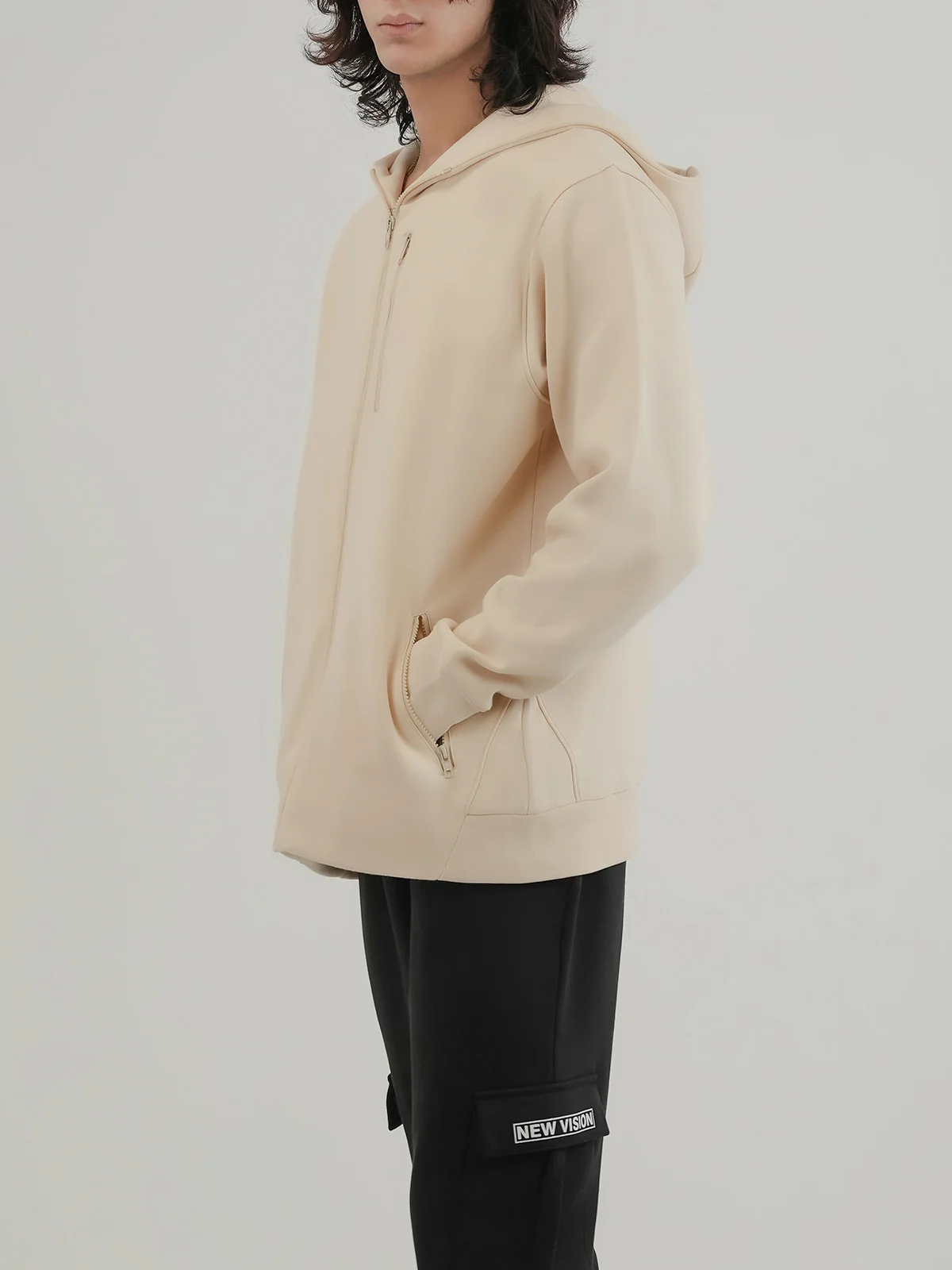 "BERYL" Zipper Regular Fit Fleece Hoodie - Image 3