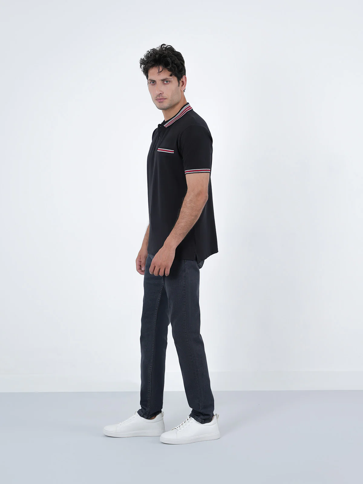 "CADIZ" Solid Regular Fit Polo Shirt - Image 3