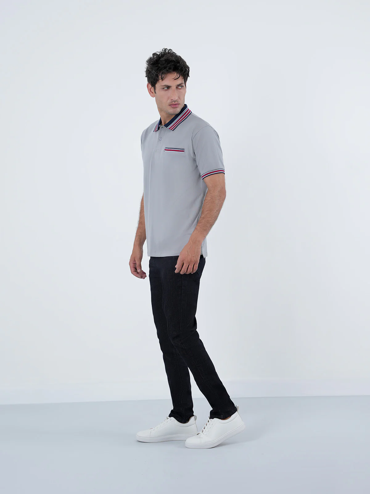 "CADIZ" Solid Regular Fit Polo Shirt - Image 3