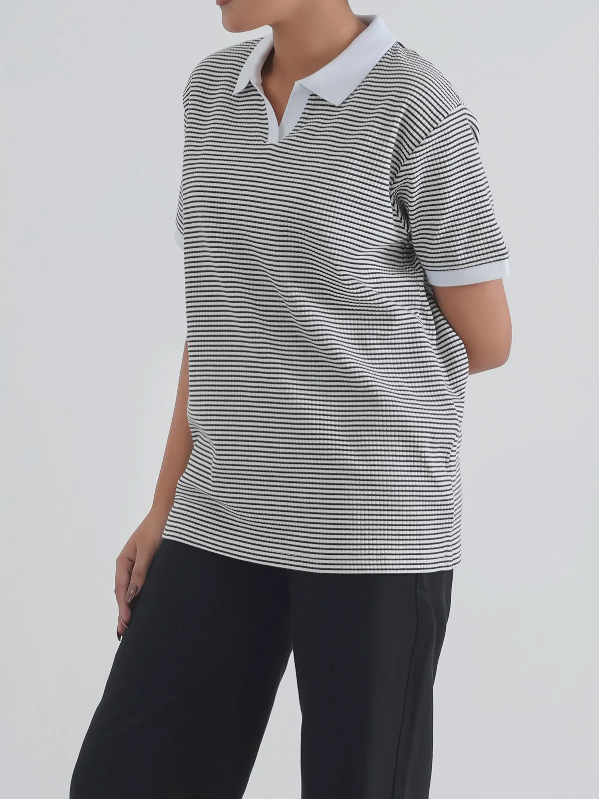 "CESCA" Yarn Dyed Regular Fit T-Shirt - Image 2