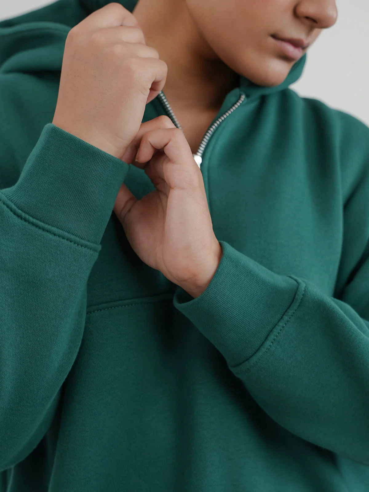 "CHEREE" Classic Textured Fleece Hoodie - Image 6