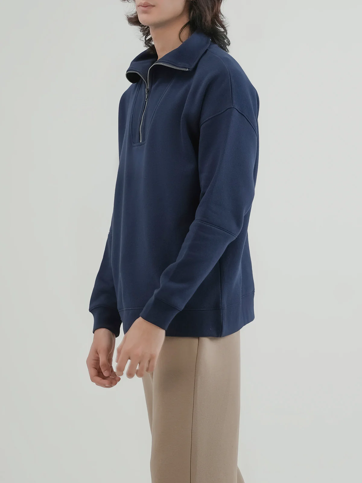 "CINDER" Drop Shoulder Fleece Sweatshirt - Image 3