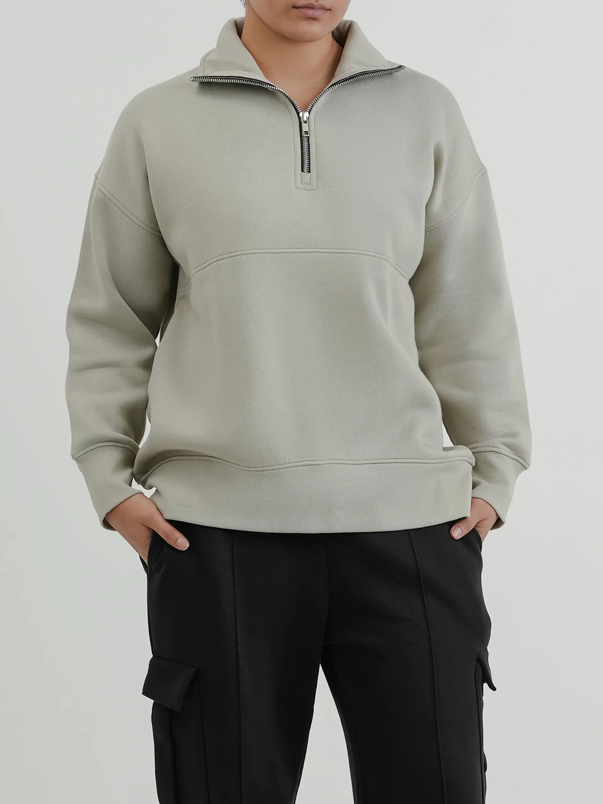 "CONOR" Half-Zipper Fleece Sweatshirt