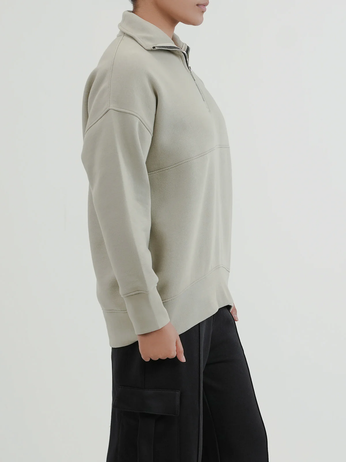 "CONOR" Half-Zipper Fleece Sweatshirt - Image 3