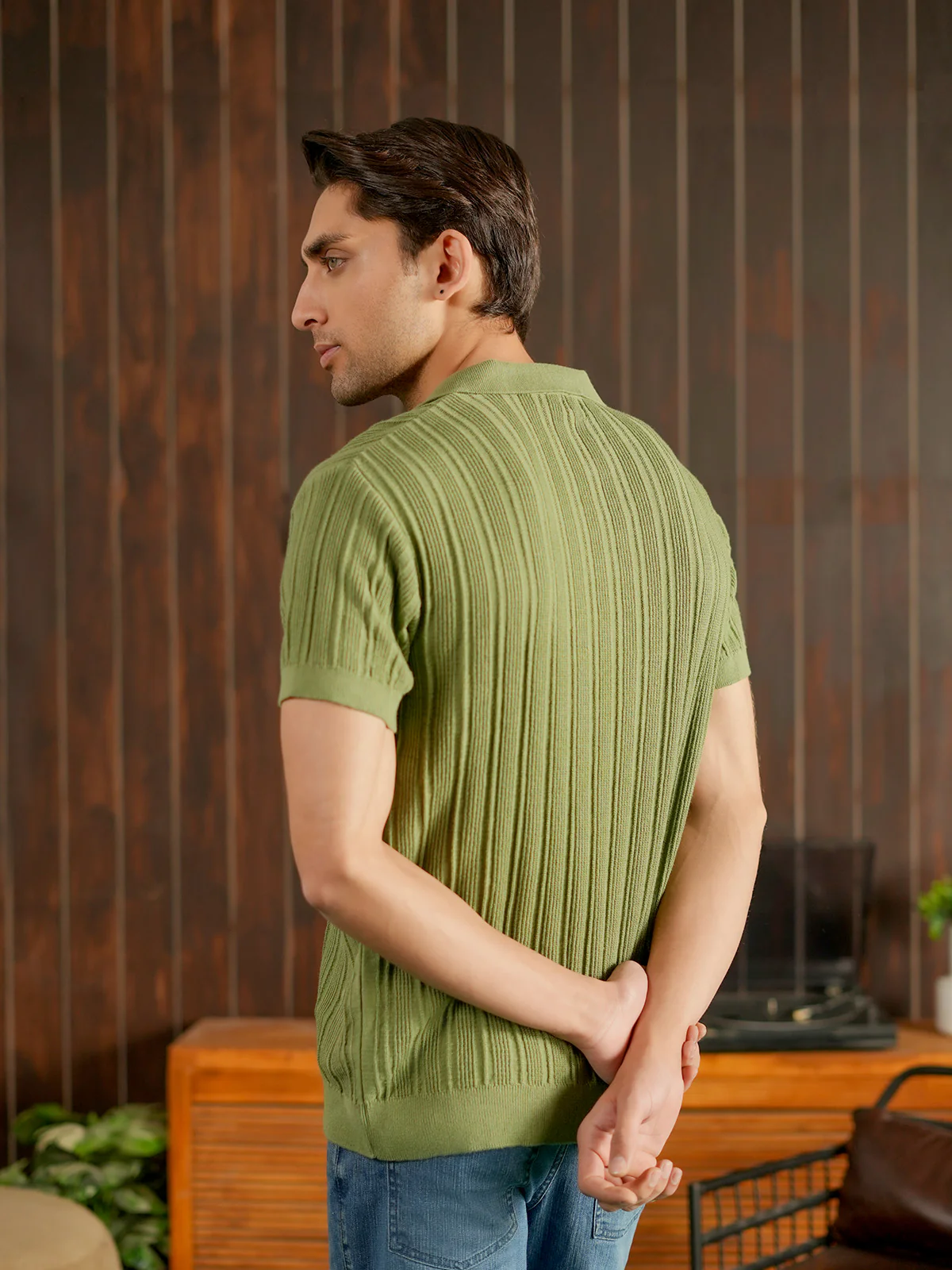 "DAMIEN" Regular Fit Knitted Polo Shirt - Image 10