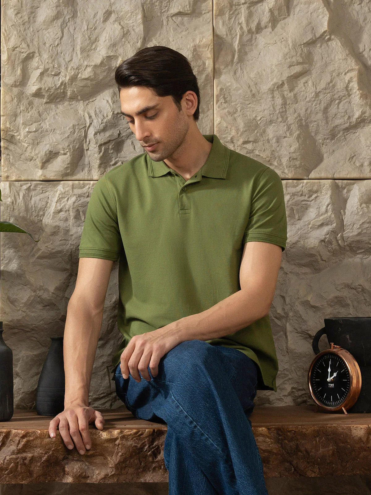 "DEAN" Regular Basic Pique Polo Shirt