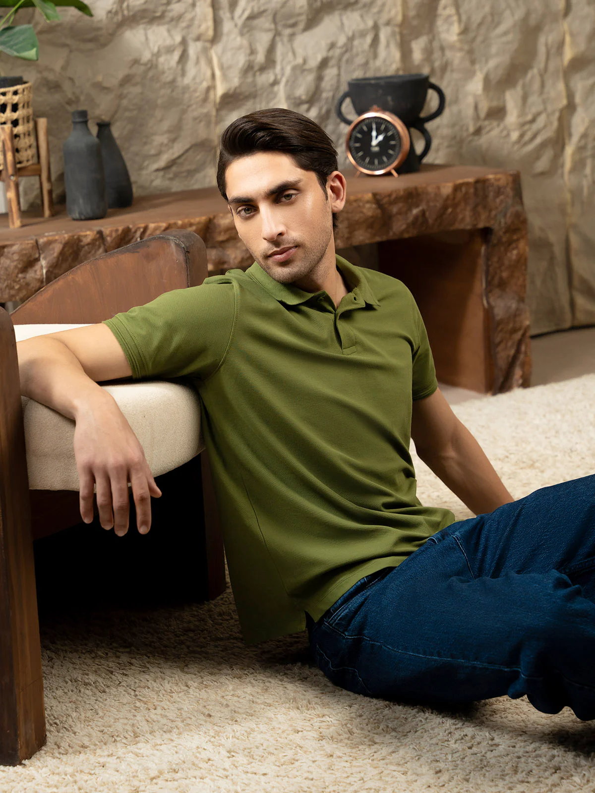 "DEAN" Regular Basic Pique Polo Shirt - Image 4