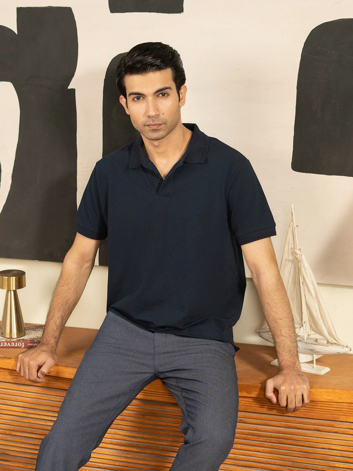 "DEAN" Regular Basic Pique Polo Shirt