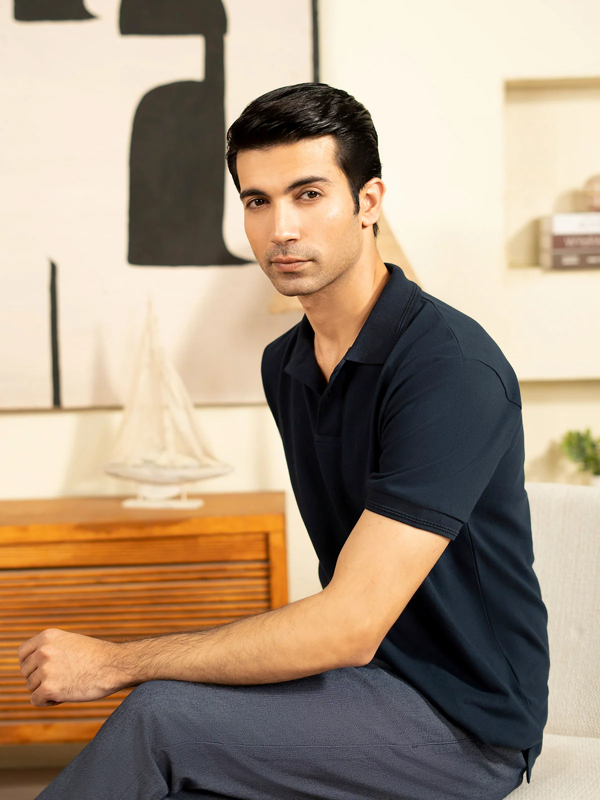"DEAN" Regular Basic Pique Polo Shirt - Image 6