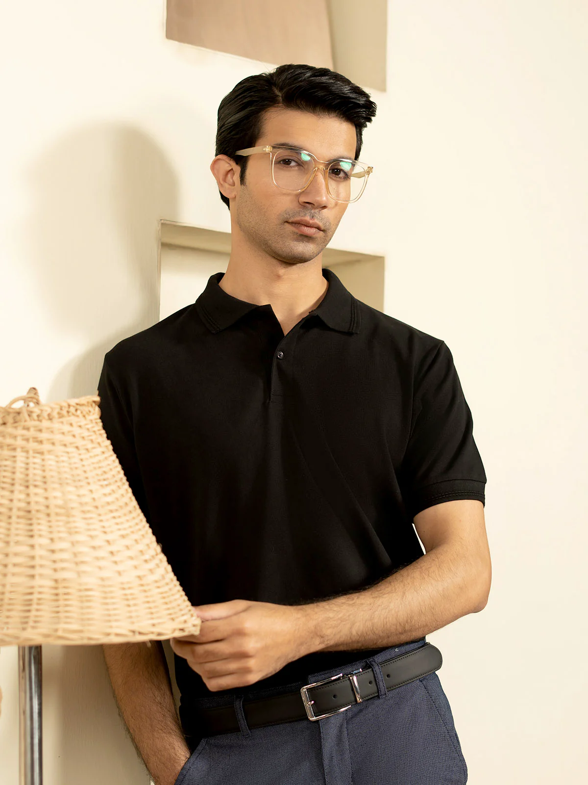 "DEAN" Regular Basic Pique Polo Shirt - Image 3