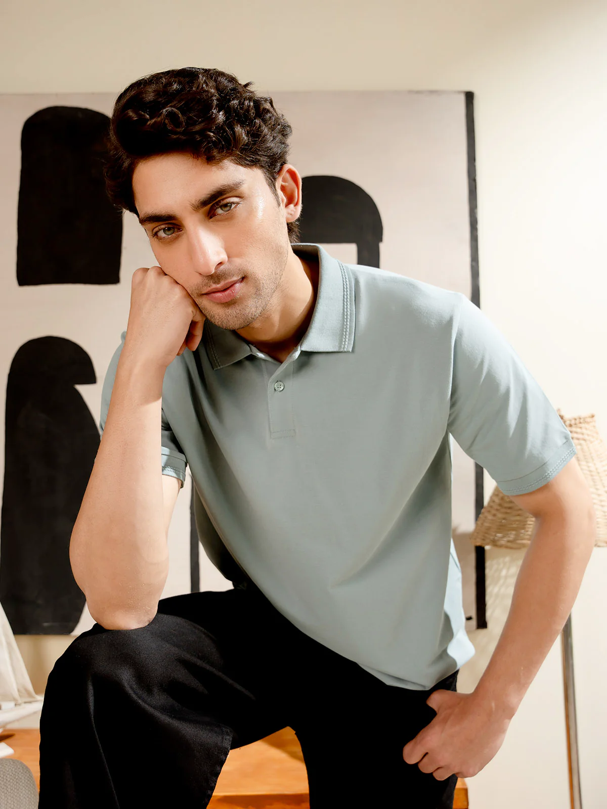 "DEAN" Regular Basic Pique Polo Shirt - Image 4