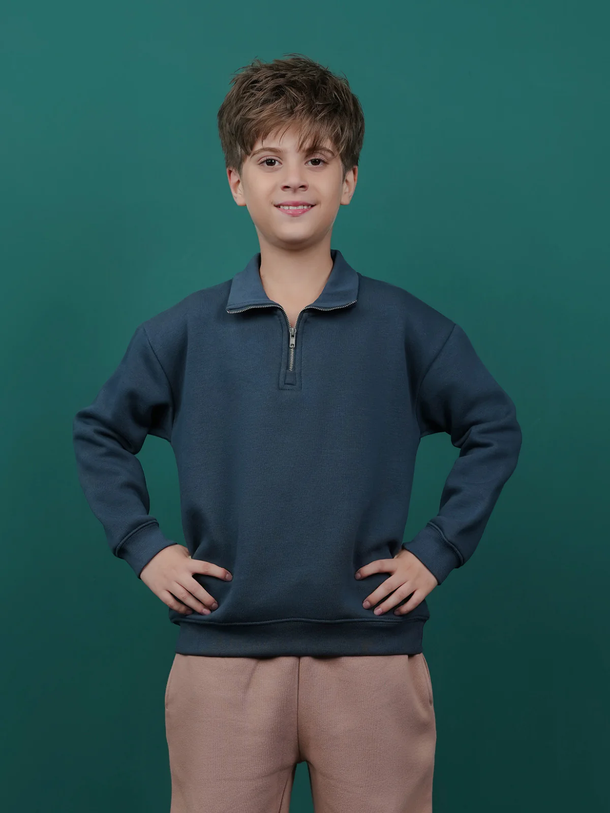 "DEWITT" Half Zipper Fleece Sweatshirt