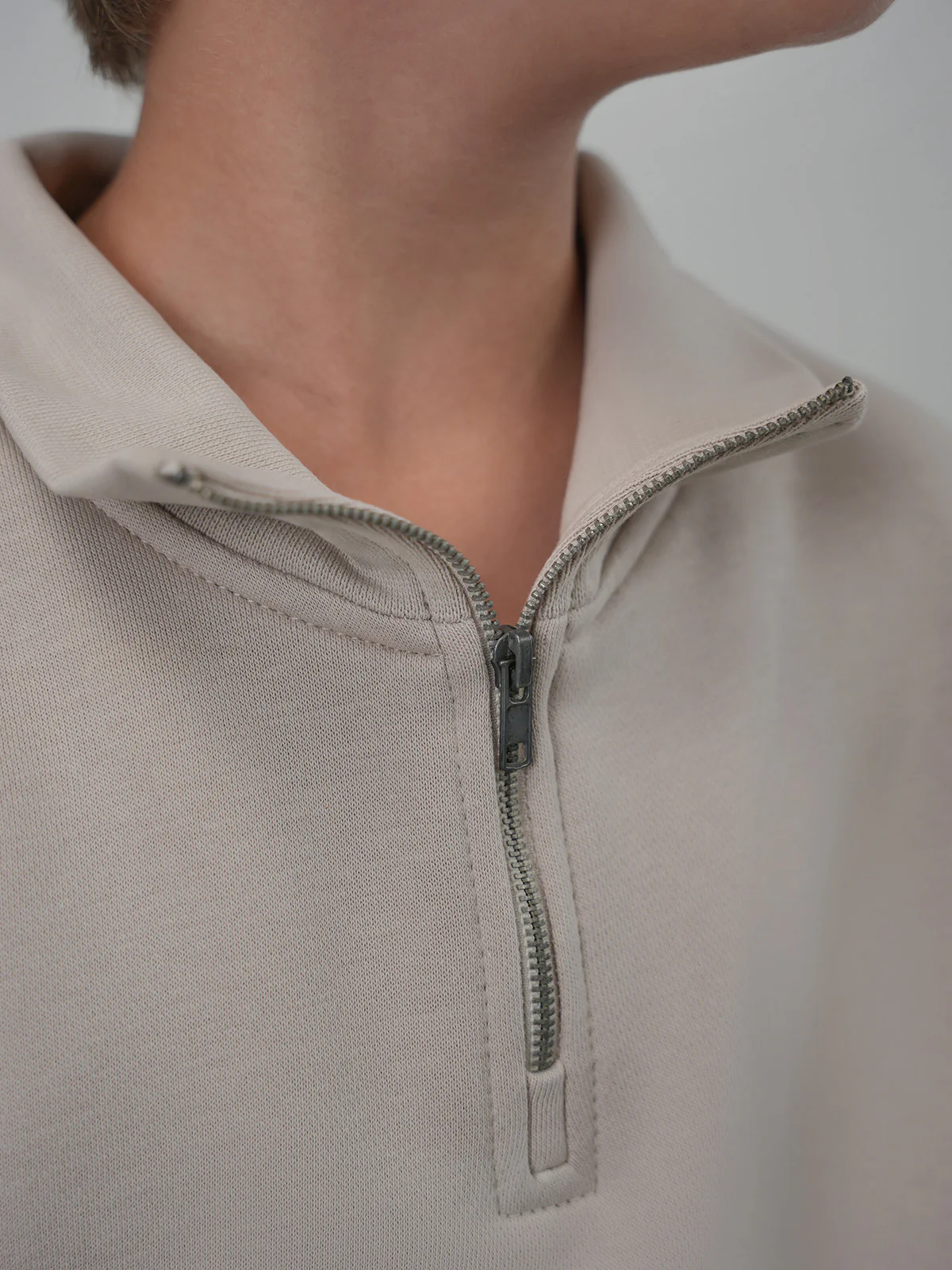 "DEWITT" Half Zipper Drop Shoulder Fleece Sweatshirt - Image 3