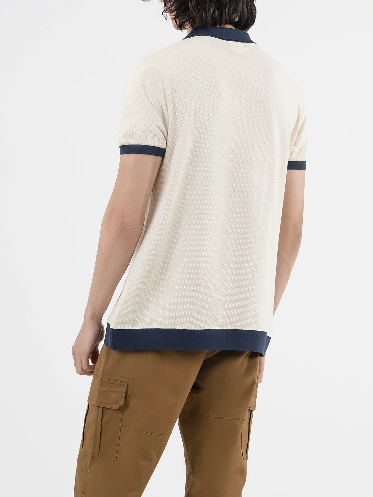 "DITYA" Drop Shoulder Jacquard Polo Shirt - Image 5