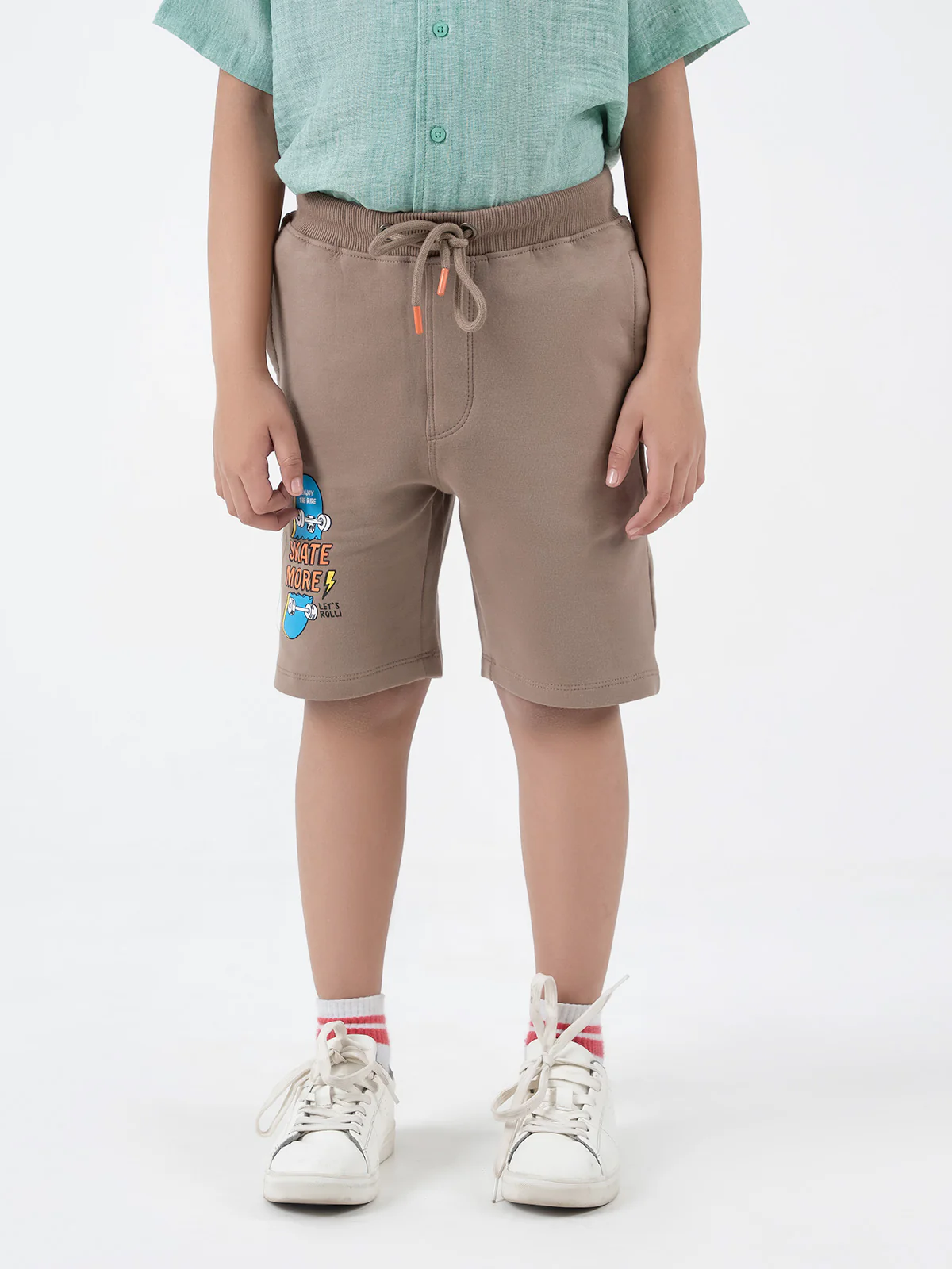 "ELIJAH" Graphic Regular Fit Knits Shorts