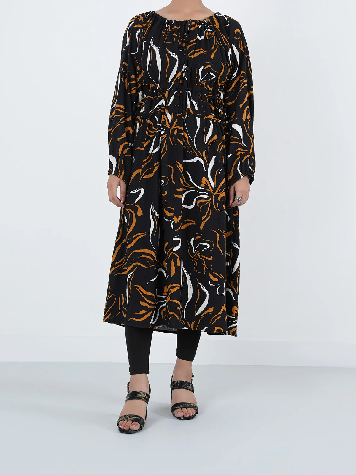 "FUSAO" Printed Regular Fit Cotton Dress