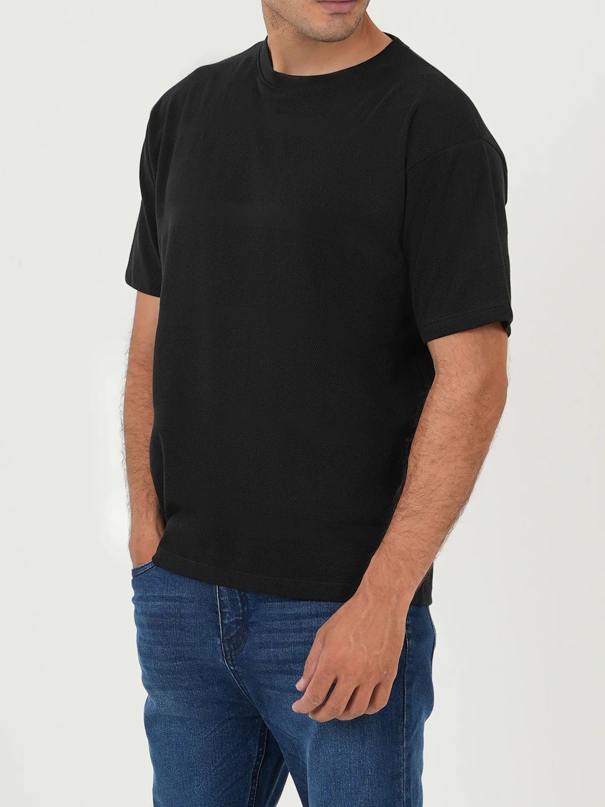 "GIMBYA" Textured Regular Fit T-Shirt - Image 3