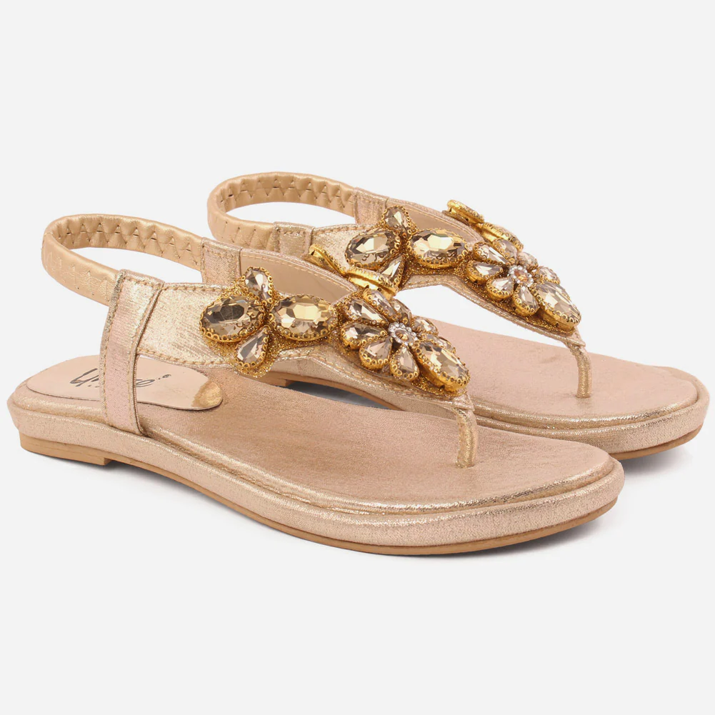 Girls "Gaby" Decorated Flat Sole Sandals - Image 2