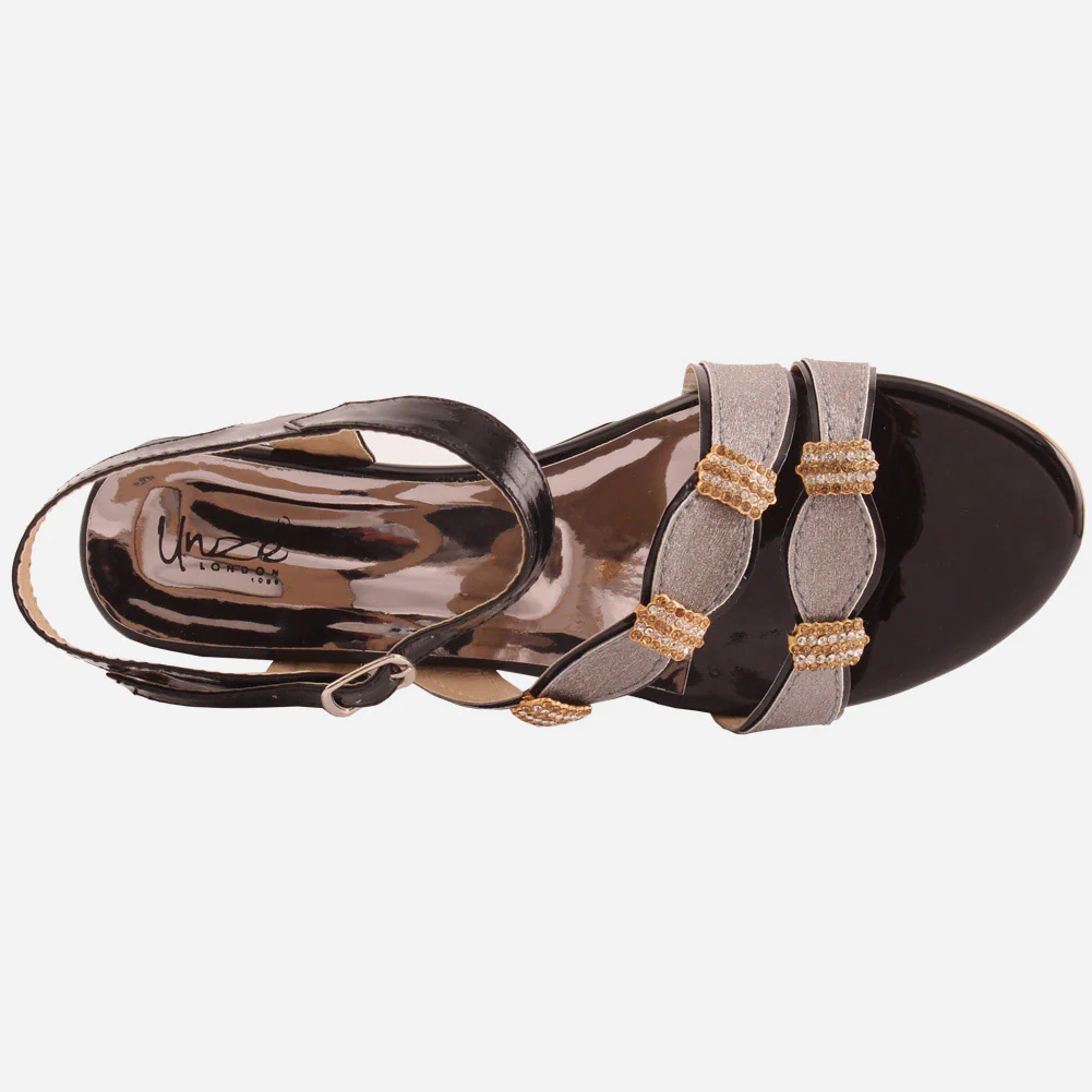 Girls"Aidy" glossy adjustable buckle fastening sandals - Image 4