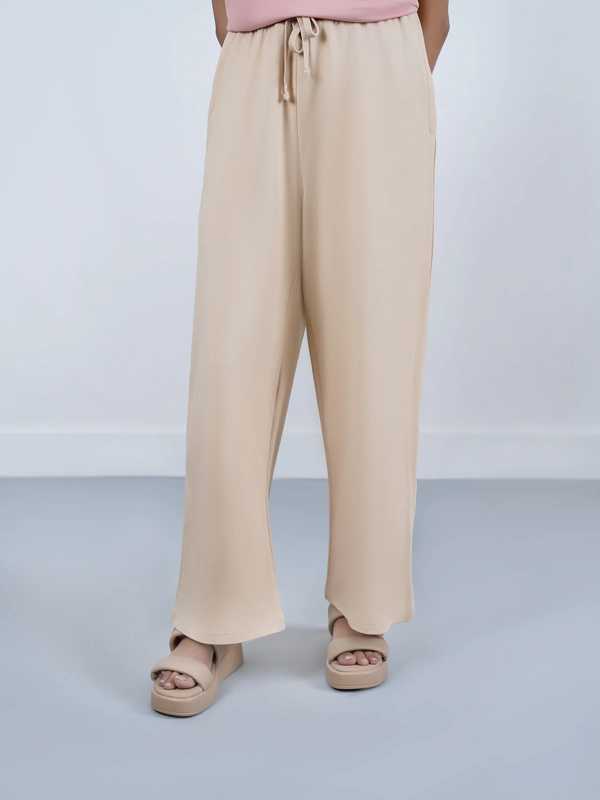 "HOLDEN" Basic Wide leg Knit Trouser