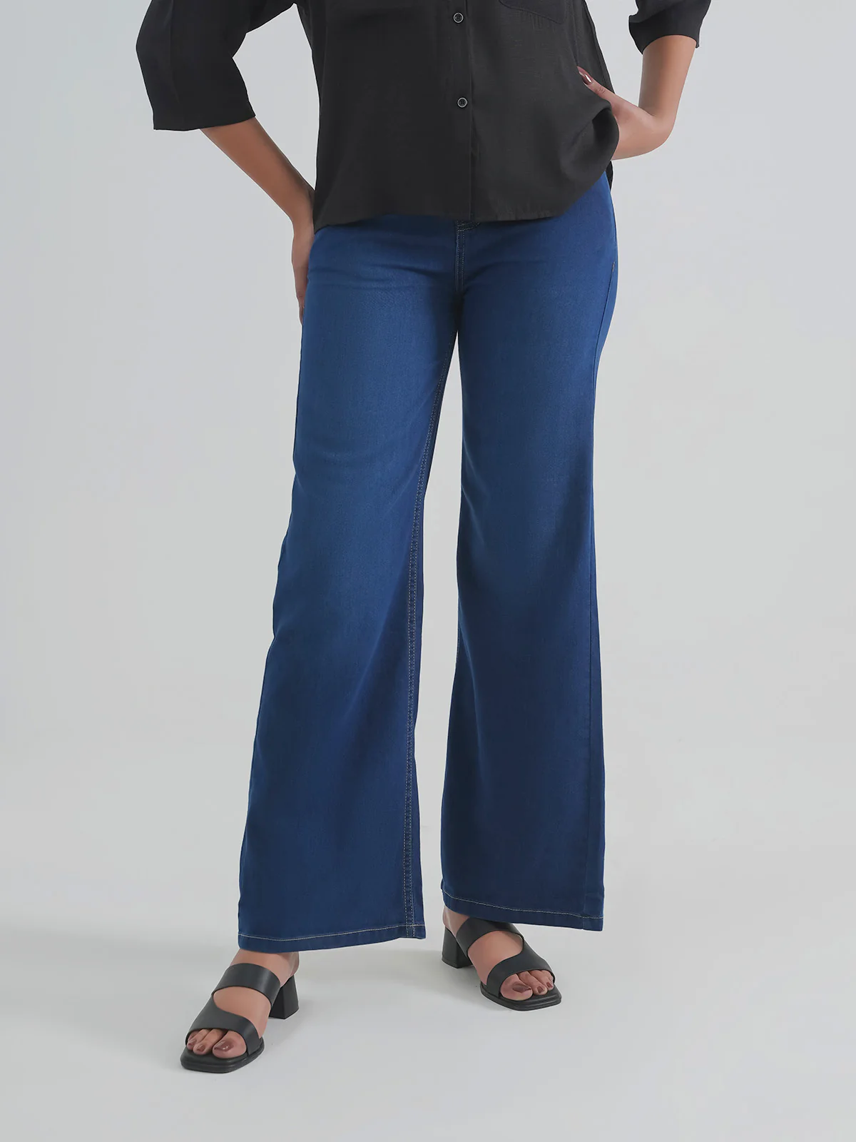 "HOSEA" Wide Leg Denim Pant
