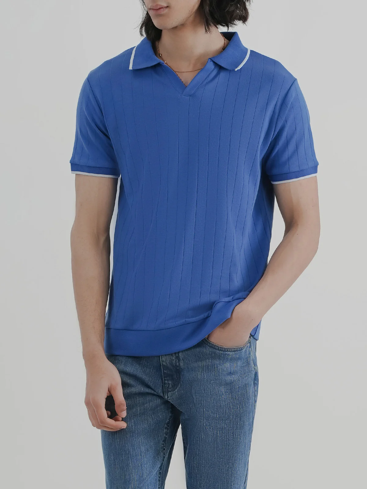"JACQUE" Regular Fit Textured Polo Shirt - Image 2