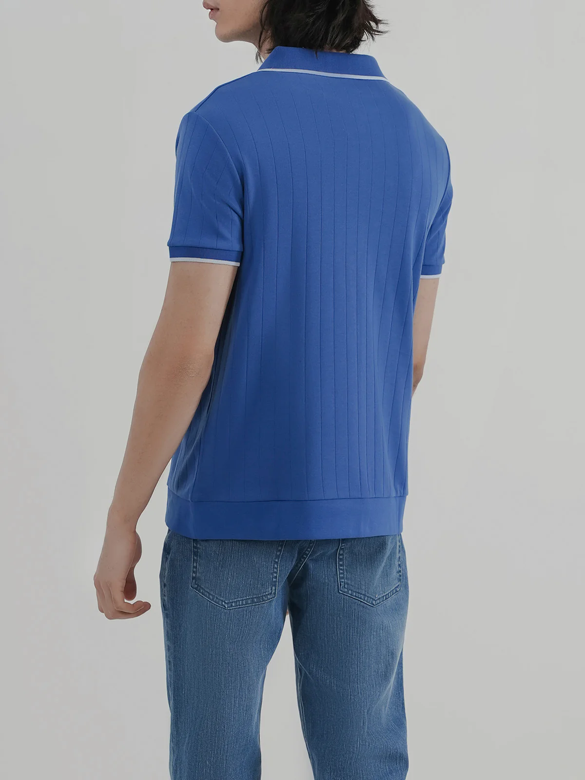 "JACQUE" Regular Fit Textured Polo Shirt - Image 6