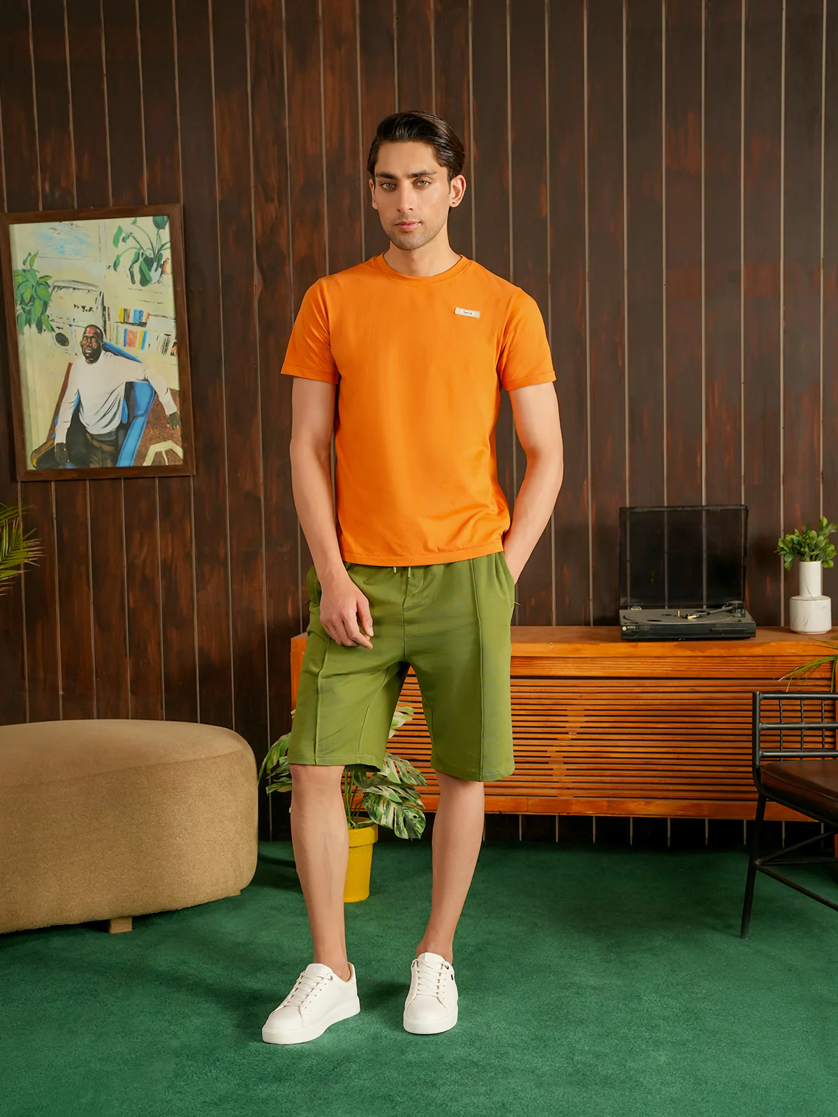 "JIRAIYA" Solid Regular Fit Terry Short - Image 3