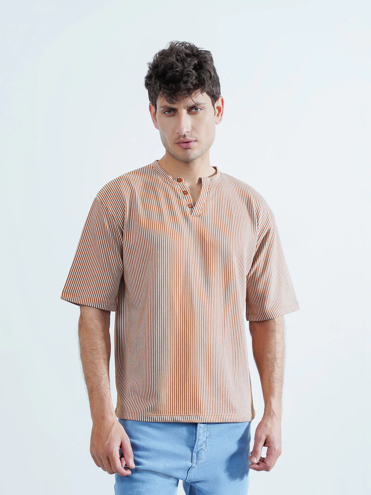 "KASHIA" Textured Regular Fit T-Shirt - Image 2