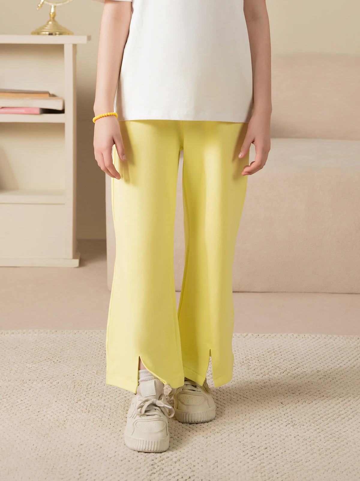 "KEZIA" Solid Terry Knit Plazo Trouser