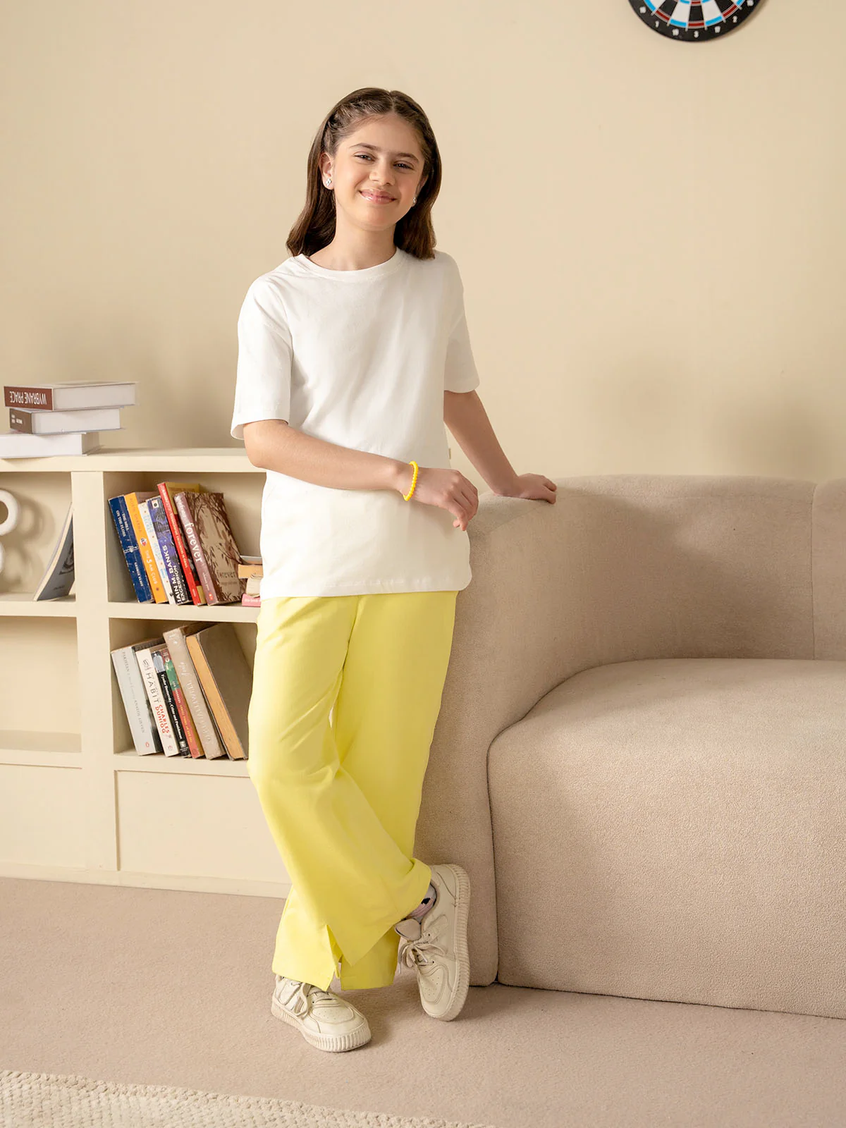 "KEZIA" Solid Terry Knit Plazo Trouser - Image 4