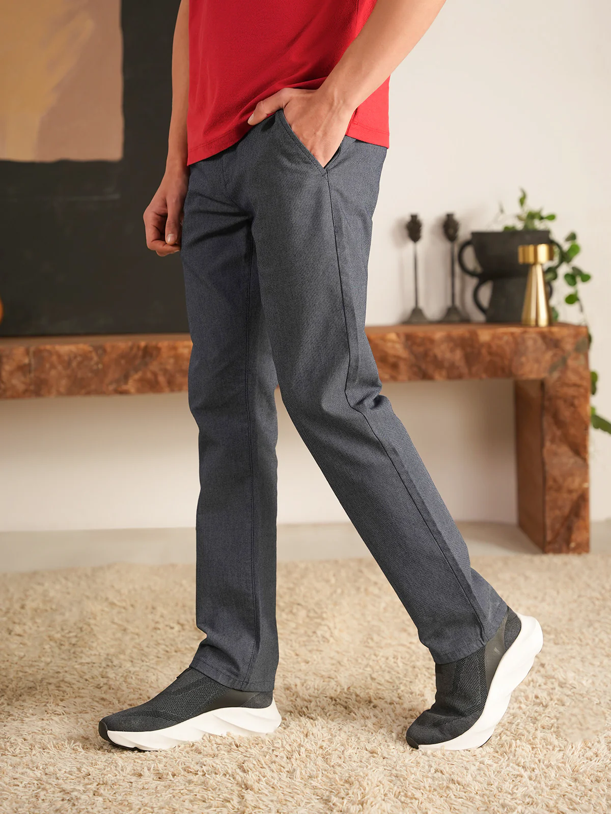 "KOHEN" Solid Slim Fit Twill Chino