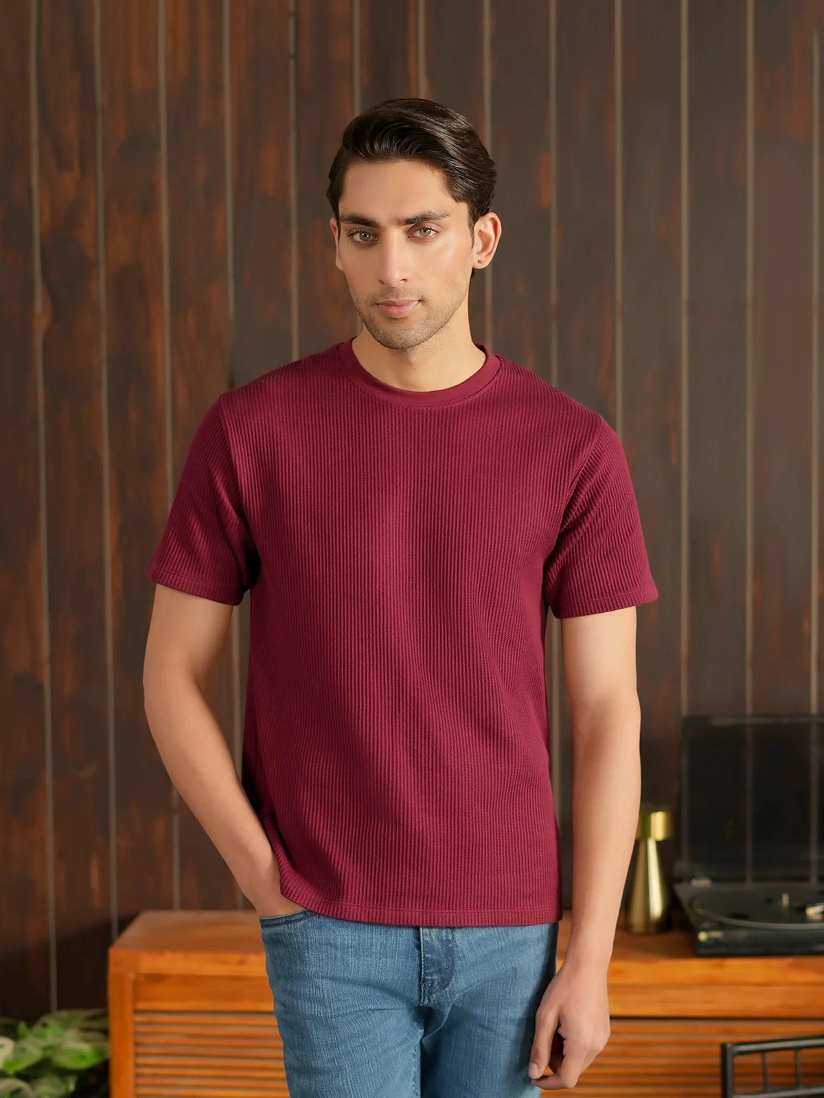 "LIYAH" Regular Fit Jacquard T-Shirt - Image 6