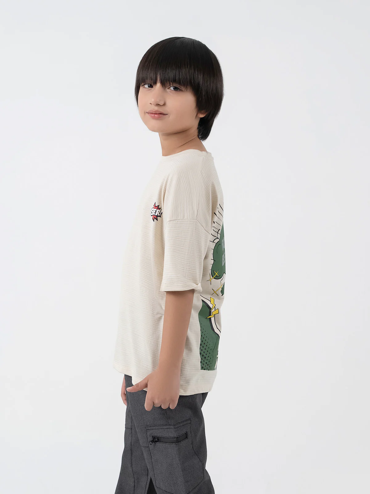 "MARIAN" Basic Drop Shoulder T-Shirt - Image 2