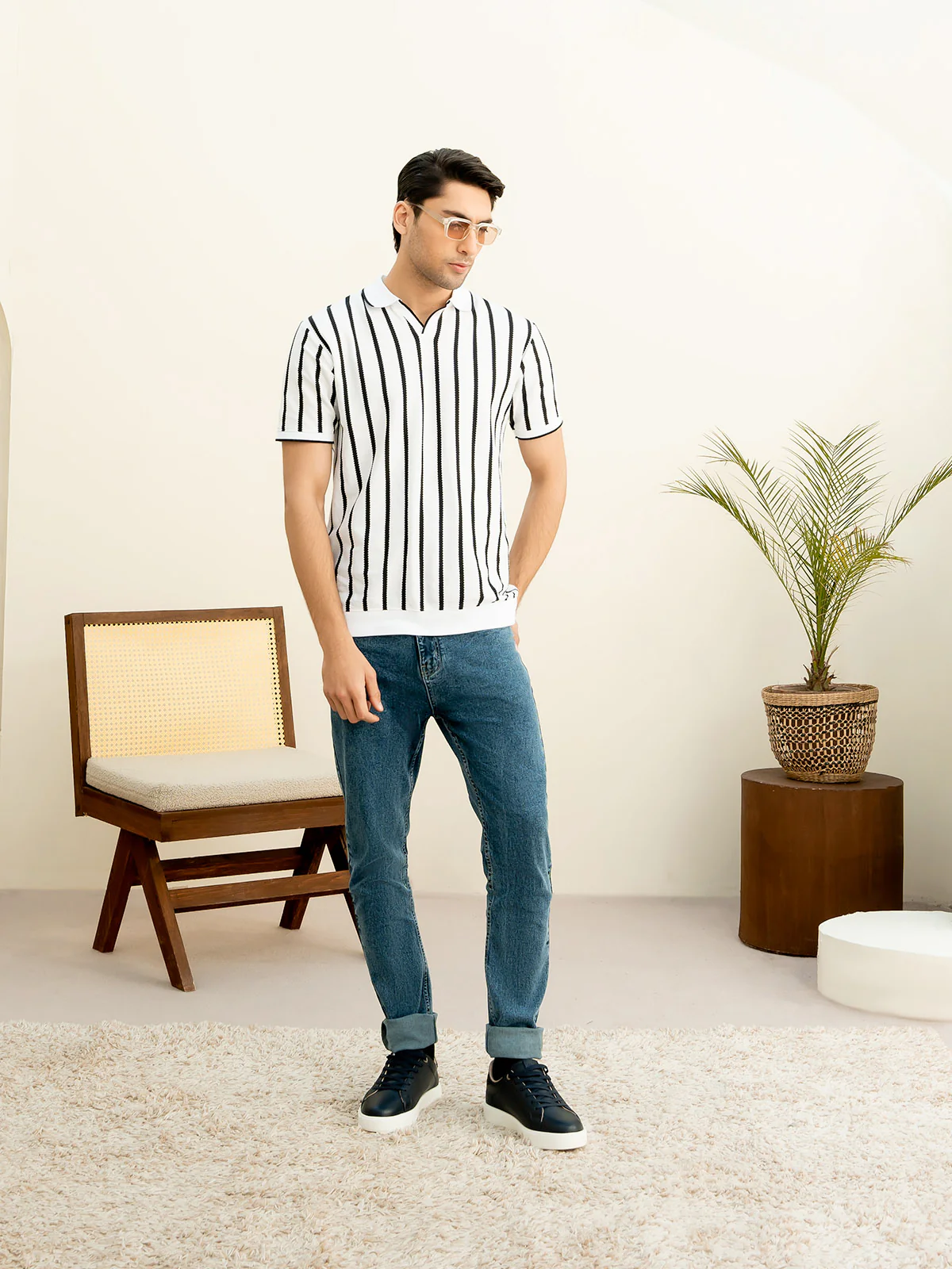 "MATEO" Regular Fit Jacquard Polo Shirt - Image 3