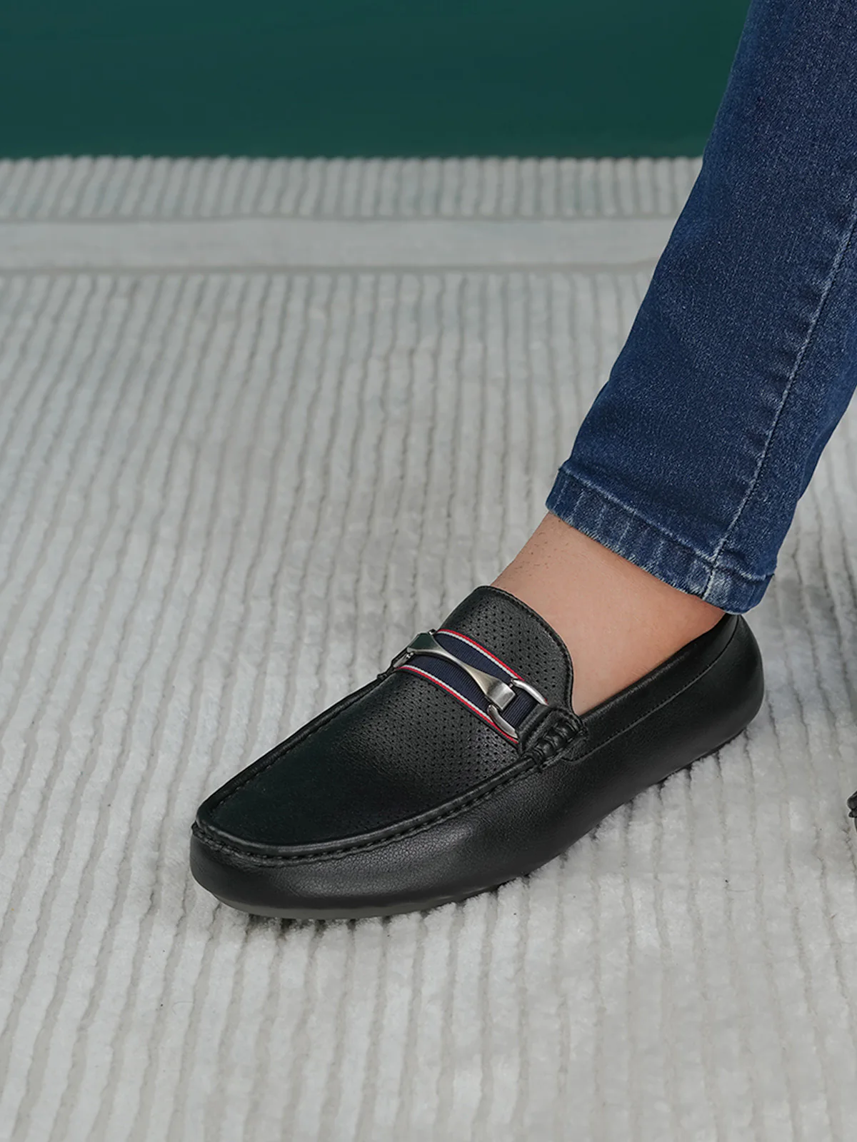 Men "ALDITH" Soft Buckle Detail Moccasins - Image 3