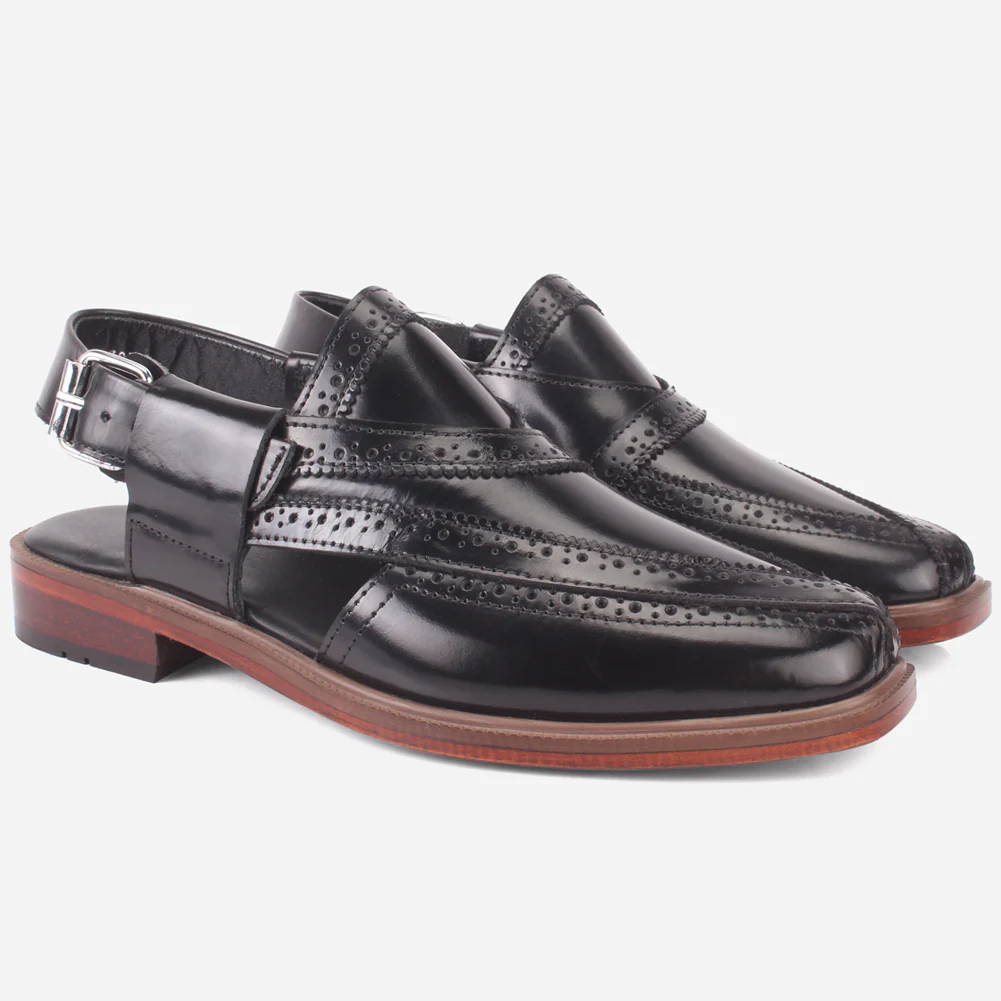 Men "AUXIER" Brogue Detailing Peshawari Sandals - Image 2